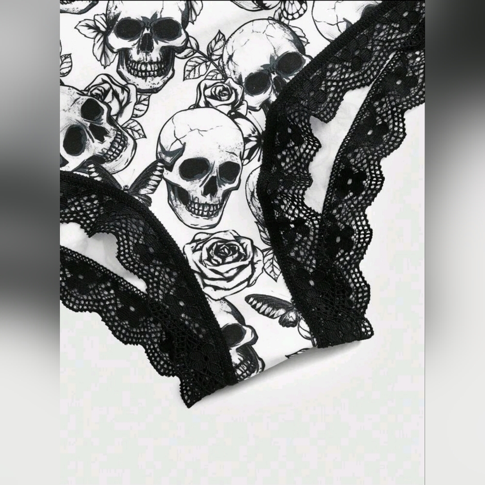 5pk Gothic Hipster Lace Skull Snake Panties - Picture 4 of 6
